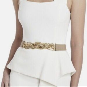 BCBG braided gold chain belt